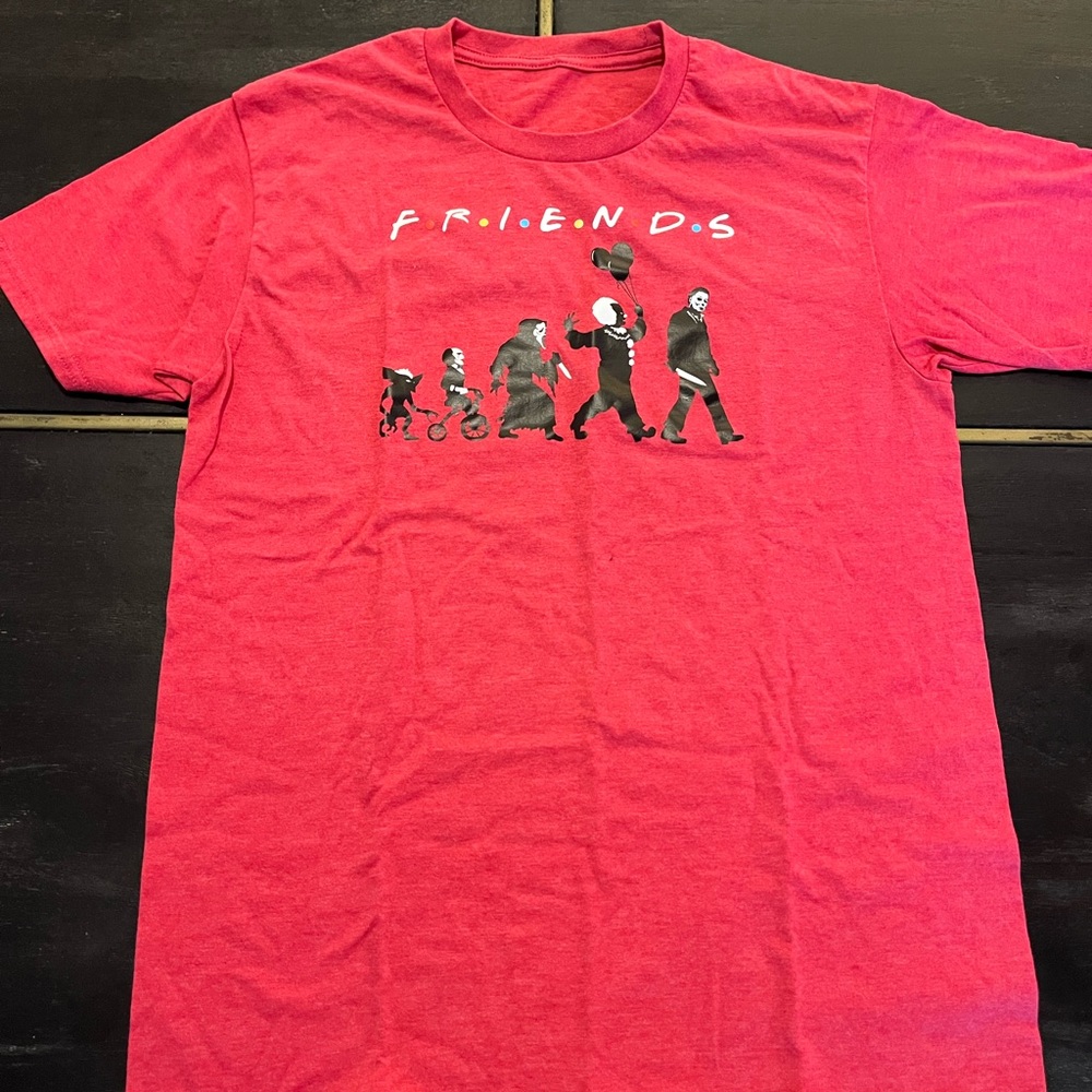 Friends Graphic Red Crewneck T-Shirt